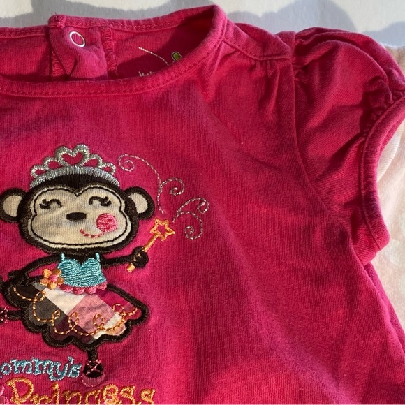 Jumping Beans Pink Girls Embroidered Dancing Monkey Crown Wand Mommy’s Princess - Picture 7 of 9